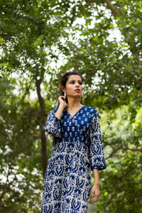 Tree Indigo Hand Block Printed Cotton Set