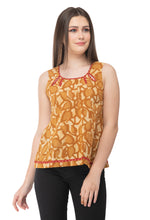 Load image into Gallery viewer, RUH_Mustard block print short top