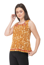 Load image into Gallery viewer, RUH_Mustard block print short top