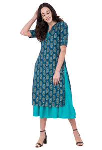 RUH_Green Double Layer Dress