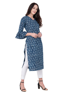 RUH_bell sleeves indigo long kurta