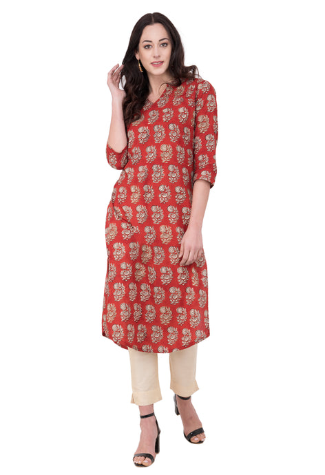 RUH_Rust Cotton Hand Block Printed Kurta