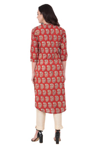 RUH_Rust Cotton Hand Block Printed Kurta