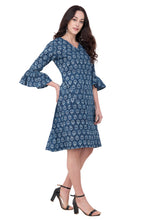 Load image into Gallery viewer, RUH_Indigo Bell Sleeves Dress