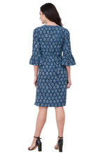 Load image into Gallery viewer, RUH_Indigo Bell Sleeves Dress