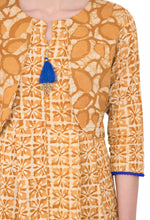 Load image into Gallery viewer, RUH_Mustard Block Printed Cotton Dress