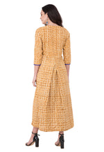 Load image into Gallery viewer, RUH_Mustard Block Printed Cotton Dress