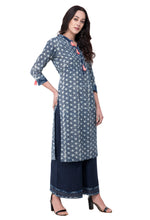 Load image into Gallery viewer, RUH_Indigo Starry Night Cotton Kurta