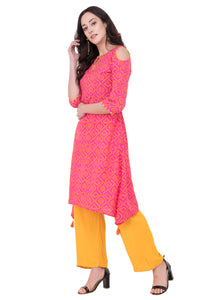 RUH_Bandhej Cold Shoulder Kurta