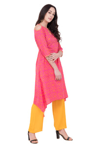 RUH_Bandhej Cold Shoulder Kurta