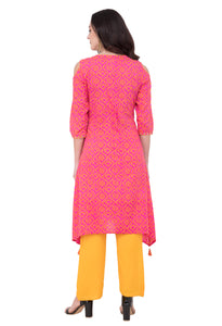 RUH_Bandhej Cold Shoulder Kurta