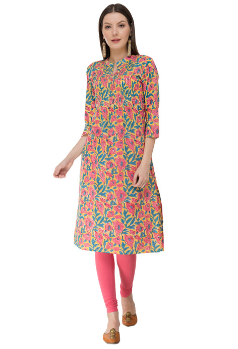 Ruh_Yellow Sequence Cotton Kurta