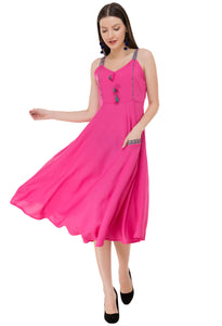 RUH_Pink Rayon Cotton dress