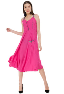 RUH_Pink Rayon Cotton dress