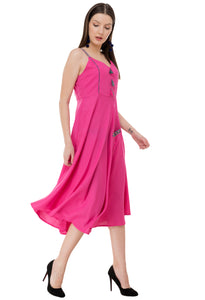 RUH_Pink Rayon Cotton dress