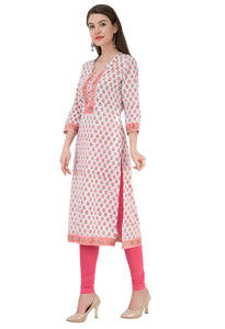 RUH_white pink booti cotton Kurta