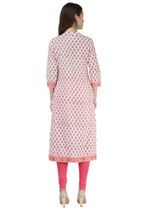 RUH_white pink booti cotton Kurta