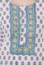 Load image into Gallery viewer, RUH_White Blue Booti Cotton Kurta