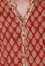Load image into Gallery viewer, Red Cotton Jahota Kurta