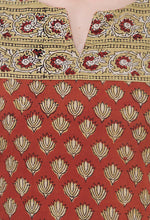 Load image into Gallery viewer, Rust Jahota cotton  kurta