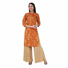 Load image into Gallery viewer, Cotton Tree Mustard  Golden Kurta