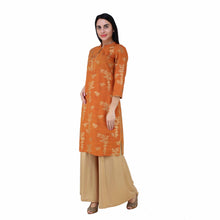 Load image into Gallery viewer, Cotton Tree Mustard  Golden Kurta