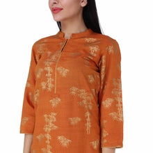 Load image into Gallery viewer, Cotton Tree Mustard  Golden Kurta