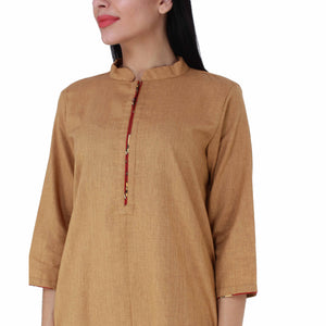 Beige Khadi Cotton Kurta