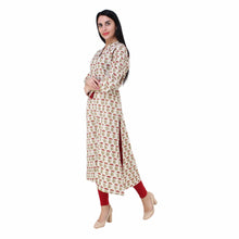 Load image into Gallery viewer, Maroon Block Print white cotton Kurta