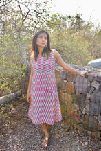Load image into Gallery viewer, Pure Ikat Mirror work Cotton Strap Dress