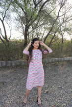 Load image into Gallery viewer, Pure Ikat mirror work cotton dress