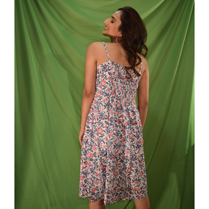 Block Printed Pocket Strap Dress