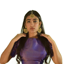 Load image into Gallery viewer, Blue Dhoop Chaon  Silk Blouse