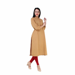 Beige Khadi Cotton Kurta