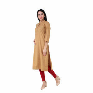 Beige Khadi Cotton Kurta