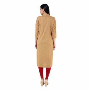 Beige Khadi Cotton Kurta