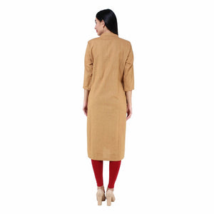 Beige Khadi Cotton Kurta